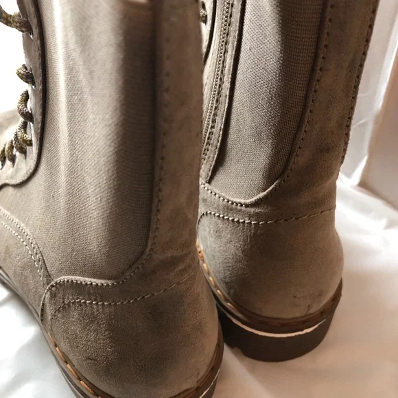 SM New York Beige Combat Boots - Picture 7 of 13